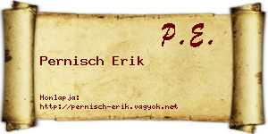 Pernisch Erik névjegykártya